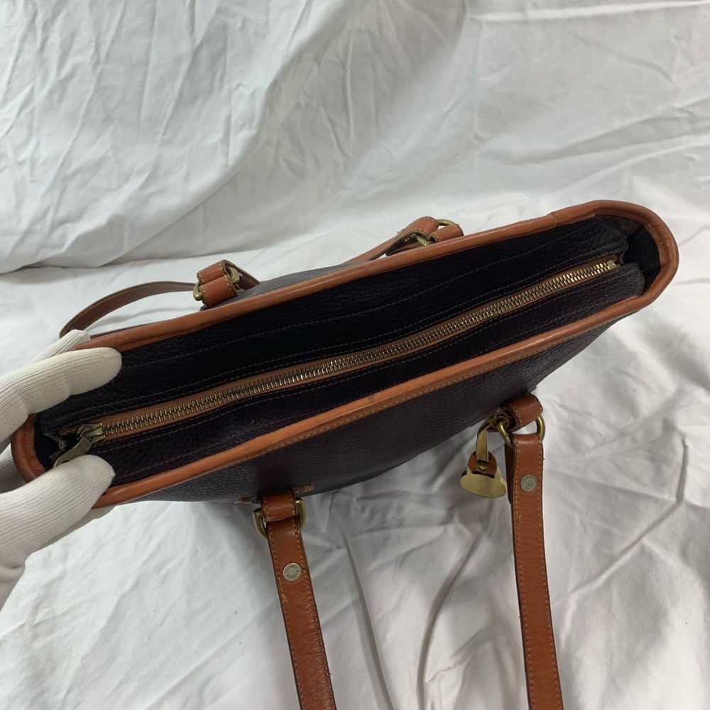 Vintage DOONEY & BOURKE brown pebbled leather tote shopper bag All Weather - Picture 11 of 16